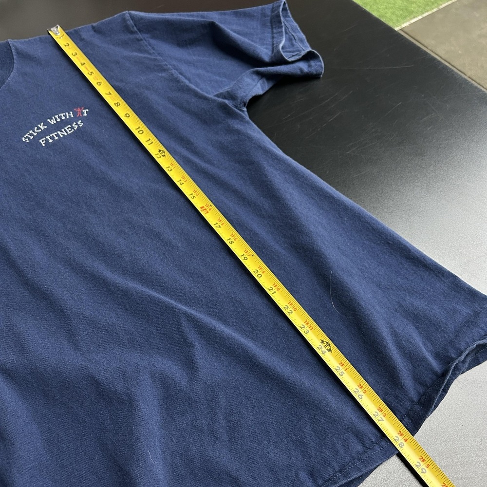 Vintage Stick With It‎ Fitness Shirt Mens XL Blue 2003 Football Hampton 2000s - Picture 7 of 8